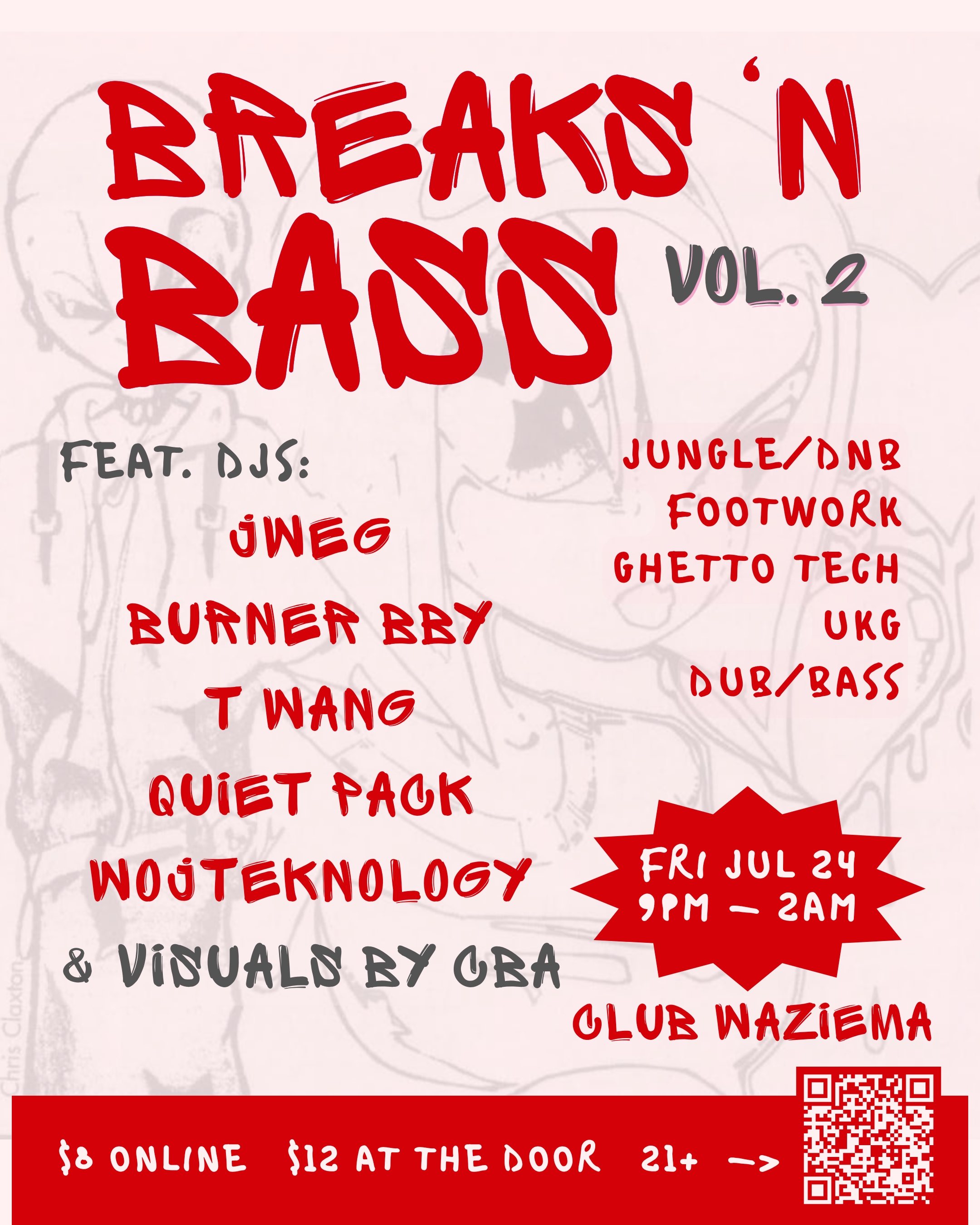 Breaks 'N Bass Vol 2: jweg, Burner Bby, T Wang, Quiet Pack, Wojteknology event image